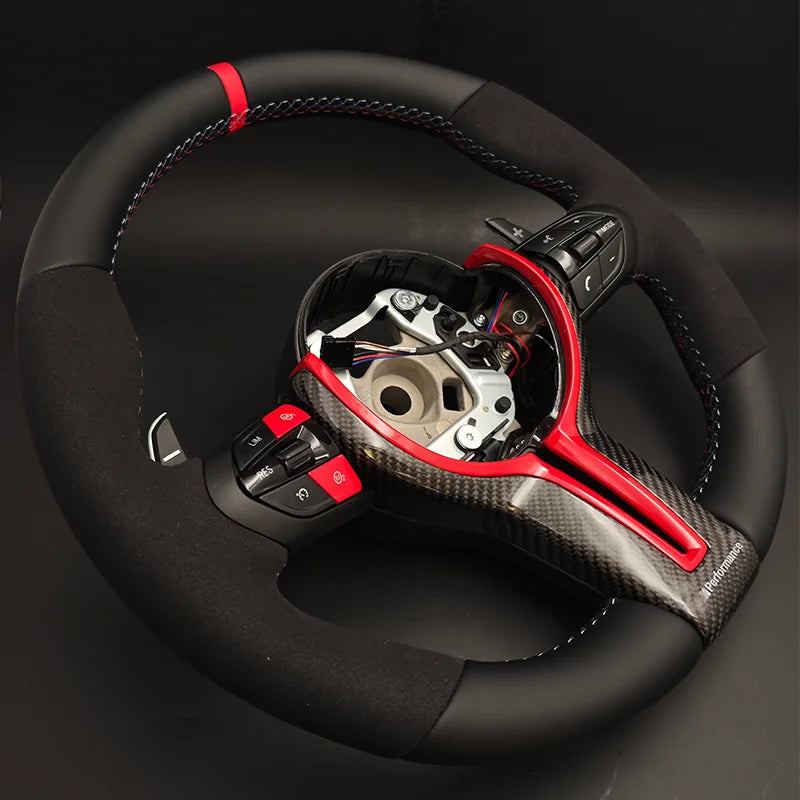 Volant Sport BMW M Performance - Semi Alcantara Blue / Red