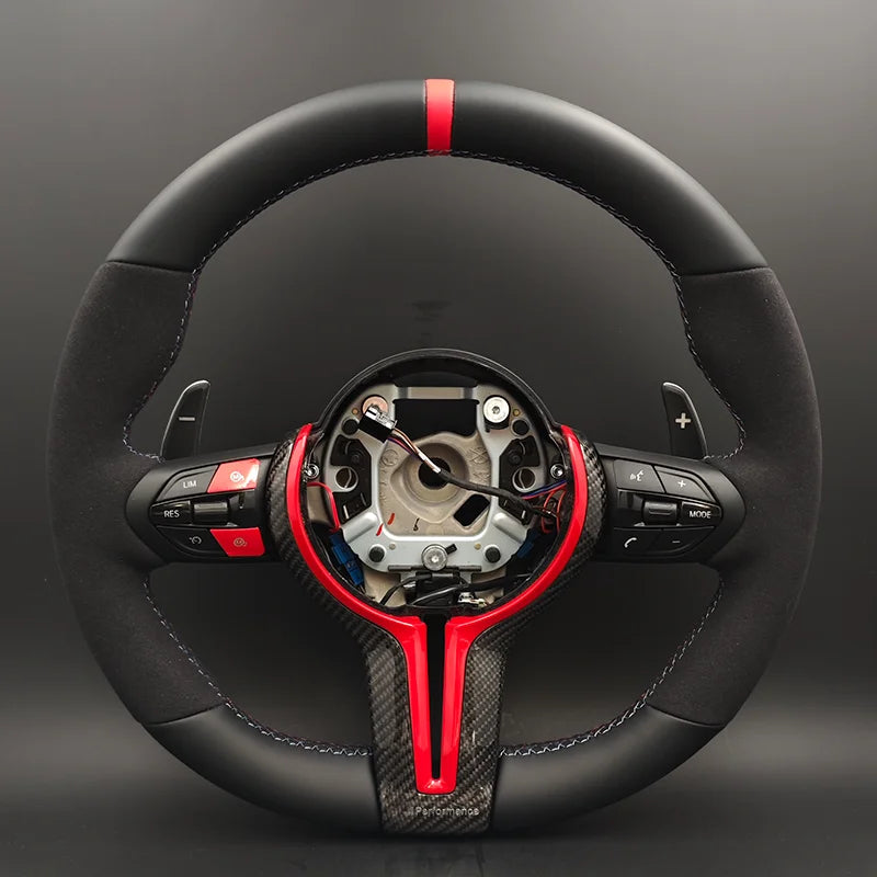 Volant Sport BMW M Performance - Semi Alcantara Blue / Red