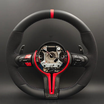 Volant Sport BMW M Performance - Semi Alcantara Blue / Red
